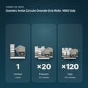 GOMETS INETA CÍRCULO GRANDE GRIS ROLLO 1680 UDS - formato de venta: paquete de 20, caja de 120