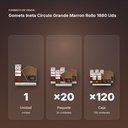 GOMETS INETA CÍRCULO GRANDE MARRON ROLLO 1680 UDS - formato de venta: paquete de 20, caja de 120