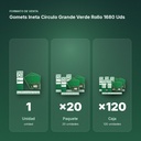GOMETS INETA CÍRCULO GRANDE VERDE ROLLO 1680 UDS - formato de venta: paquete de 20, caja de 120
