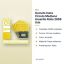 GOMETS INETA CÍRCULO MEDIANO AMARILLO ROLLO 2688 UDS - características principales