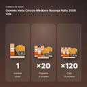 GOMETS INETA CÍRCULO MEDIANO NARANJA ROLLO 2688 UDS - formato de venta: paquete de 20, caja de 120
