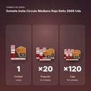 GOMETS INETA CÍRCULO MEDIANO ROJO ROLLO 2688 UDS - formato de venta: paquete de 20, caja de 120