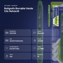 BOLÍGRAFO BORRABLE VERDE CLIC RETRÁCTIL  - resumen de atributos