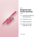 BOLÍGRAFO PILOT FRIXION BALL ROJO - características principales