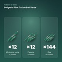 BOLÍGRAFO PILOT FRIXION BALL VERDE - formato de venta: paquete de 12, caja de 144, palé de 864