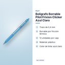 BOLÍGRAFO BORRABLE PILOT FRIXION CLICKER AZUL CLARO - características principales