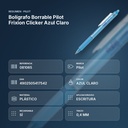 BOLÍGRAFO BORRABLE PILOT FRIXION CLICKER AZUL CLARO - resumen de atributos