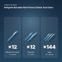 BOLÍGRAFO BORRABLE PILOT FRIXION CLICKER AZUL CLARO - formato de venta: paquete de 12, caja de 144, palé de 864