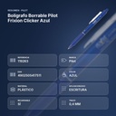 BOLÍGRAFO BORRABLE PILOT FRIXION CLICKER AZUL - resumen de atributos