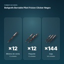 BOLÍGRAFO BORRABLE PILOT FRIXION CLICKER NEGRO - formato de venta: paquete de 12, caja de 144, palé de 864