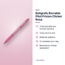 BOLÍGRAFO BORRABLE PILOT FRIXION CLICKER ROSA - características principales