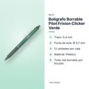 BOLÍGRAFO BORRABLE PILOT FRIXION CLICKER VERDE - características principales
