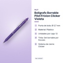 BOLÍGRAFO BORRABLE PILOT FRIXION CLICKER VIOLETA - características principales