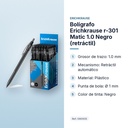 BOLÍGRAFO ERICHKRAUSE R-301 MATIC 1.0  NEGRO (RETRÁCTIL)  - características principales