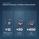 BOLÍGRAFO ERICHKRAUSE R-301 MATIC 1.0 ROJO (RETRÁCTIL)  - formato de venta: paquete de 50, caja de 400, palé de 3200