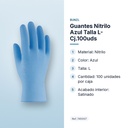 GUANTES NITRILO AZUL TALLA L- CJ.100UDS - características principales