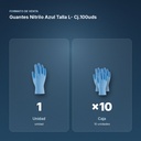 GUANTES NITRILO AZUL TALLA L- CJ.100UDS - formato de venta: caja de 10