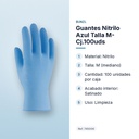 GUANTES NITRILO AZUL TALLA M- CJ.100UDS - características principales