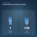 GUANTES NITRILO AZUL TALLA M- CJ.100UDS - formato de venta: caja de 10