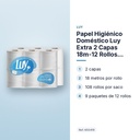 PAPEL HIGIÉNICO DOMÉSTICO LUY EXTRA 2 CAPAS 18M-12 ROLLOS /SACO DE 9 PAQUETES - características principales