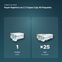 PAPEL HIGIÉNICO EN Z 2 CAPAS  CAJA 40 PAQUETES - formato de venta: caja de 25