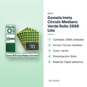 GOMETS INETA CÍRCULO MEDIANO VERDE ROLLO 2688 UDS - características principales