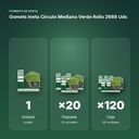 GOMETS INETA CÍRCULO MEDIANO VERDE ROLLO 2688 UDS - formato de venta: paquete de 20, caja de 120