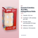GOMETS ESTRELLAS 19,5 MM HOLOGRÁFICOS ROLLO - características principales
