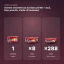 GOMETS GEOMÉTRICOS SURTIDOS 20 MM – AZUL, ROJO,AMARILLO, VERDE (4 UINDADES) - formato de venta: caja de 8, palé de 288