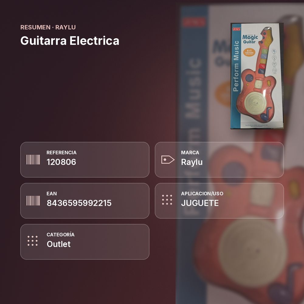 GUITARRA ELECTRICA - resumen de atributos