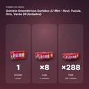 GOMETS GEOMÉTRICOS SURTIDOS 27 MM – AZUL, FUCSIA, GRIS, VERDE (4 UINDADES) - formato de venta: caja de 8, palé de 288
