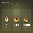 CINTA REGALO ORO 7 MM X 400 METROS  - formato de venta: caja de 40, palé de 800