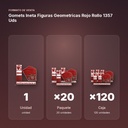 GOMETS INETA FIGURAS GEOMETRICAS ROJO ROLLO 1357 UDS - formato de venta: paquete de 20, caja de 120