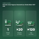 GOMETS INETA FIGURAS GEOMETRICAS VERDE ROLLO 1357 UDS - formato de venta: paquete de 20, caja de 120