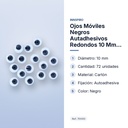 OJOS MÓVILES NEGROS AUTADHESIVOS REDONDOS 10 MM 72 UDS - características principales