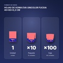 HOJAS DE GOMA EVA UNICOLOR FUCSIA 40x60x0,2 CM - formato de venta: paquete de 10, caja de 100