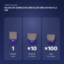 HOJAS DE GOMA EVA UNICOLOR GRIS 40x60x0,2 CM - formato de venta: paquete de 10, caja de 100