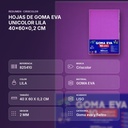HOJAS DE GOMA EVA UNICOLOR LILA 40x60x0,2 CM - resumen de atributos