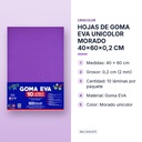 HOJAS DE GOMA EVA UNICOLOR MORADO 40x60x0,2 CM - características principales
