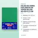HOJAS DE GOMA EVA UNICOLOR VERDE BILLAR 40x60x0,2 CM - características principales