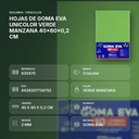 HOJAS DE GOMA EVA UNICOLOR VERDE MANZANA 40x60x0,2 CM - resumen de atributos
