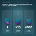 HOJAS DE GOMA EVA CON PURPURINA UNICOLOR AZUL CLARO 40x60CM - formato de venta: paquete de 10, caja de 100