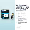 HP  OFFICEJET PRO 6860 / 6960 / 6970 CARTUCHO DE TINTA AMARILLO Nº903 - características principales