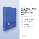 CARPEBLOC 4 ANILLAS OXFORD A4+ POLYFOAM AZUL - características principales