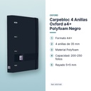 CARPEBLOC 4 ANILLAS OXFORD A4+ POLYFOAM NEGRO - características principales