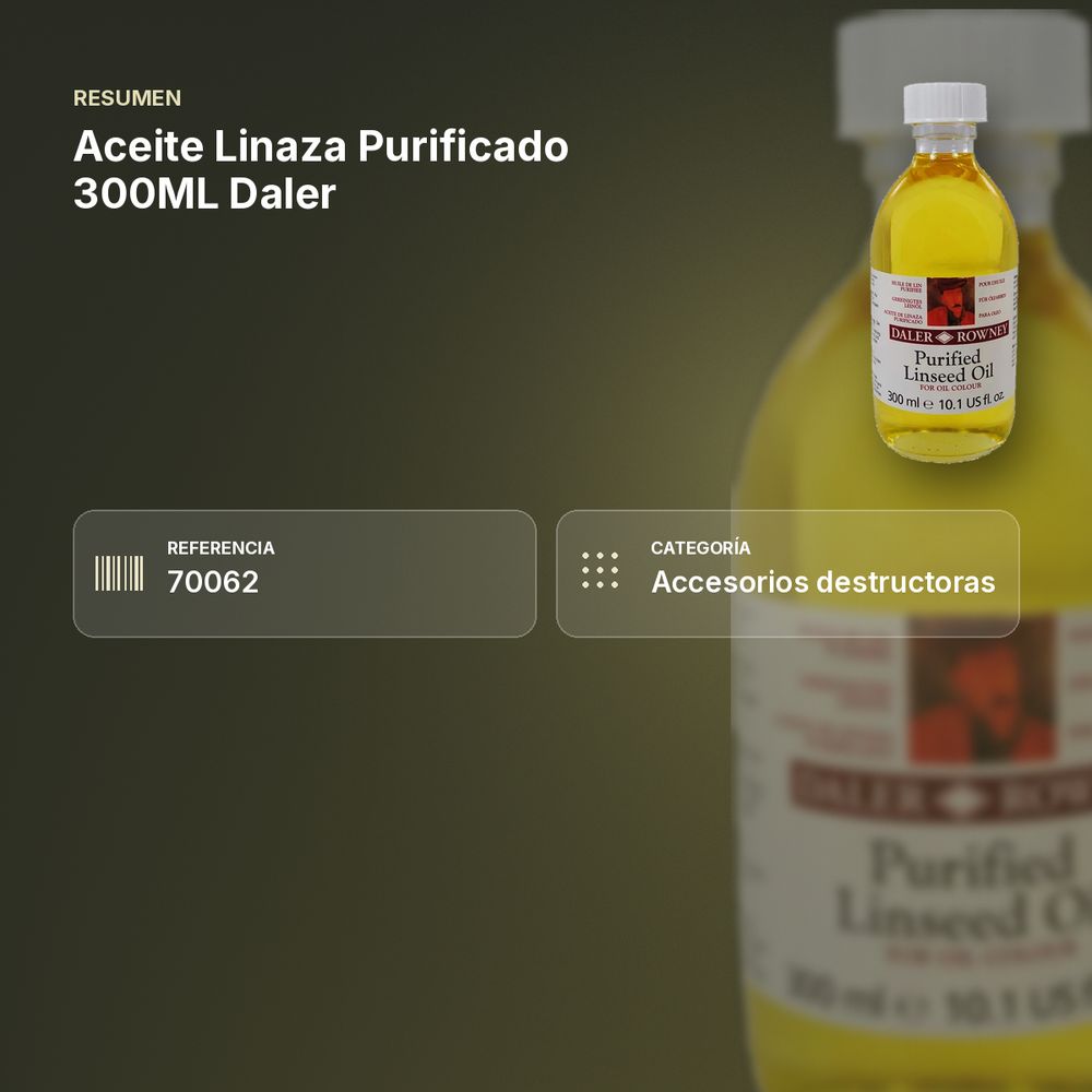 ACEITE LINAZA PURIFICADO 300ML DALER - resumen de atributos