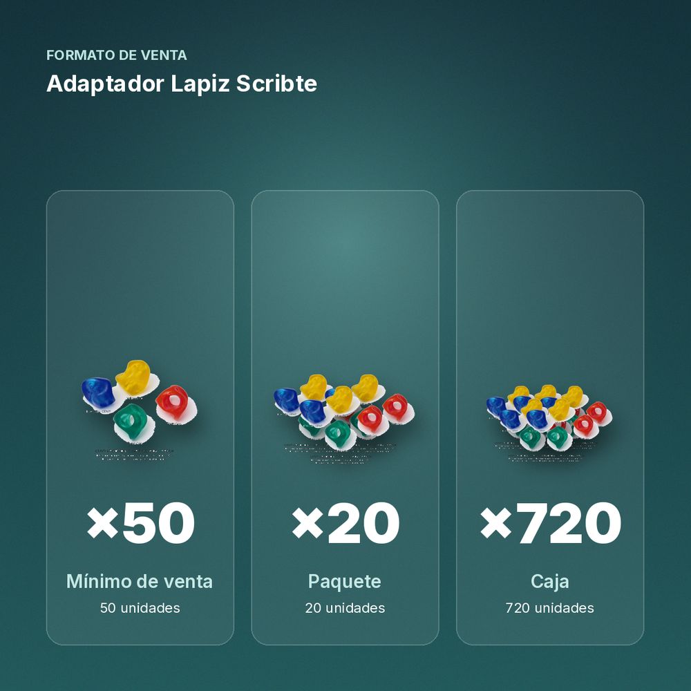ADAPTADOR LAPIZ SCRIBTE - formato de venta: paquete de 20, caja de 720