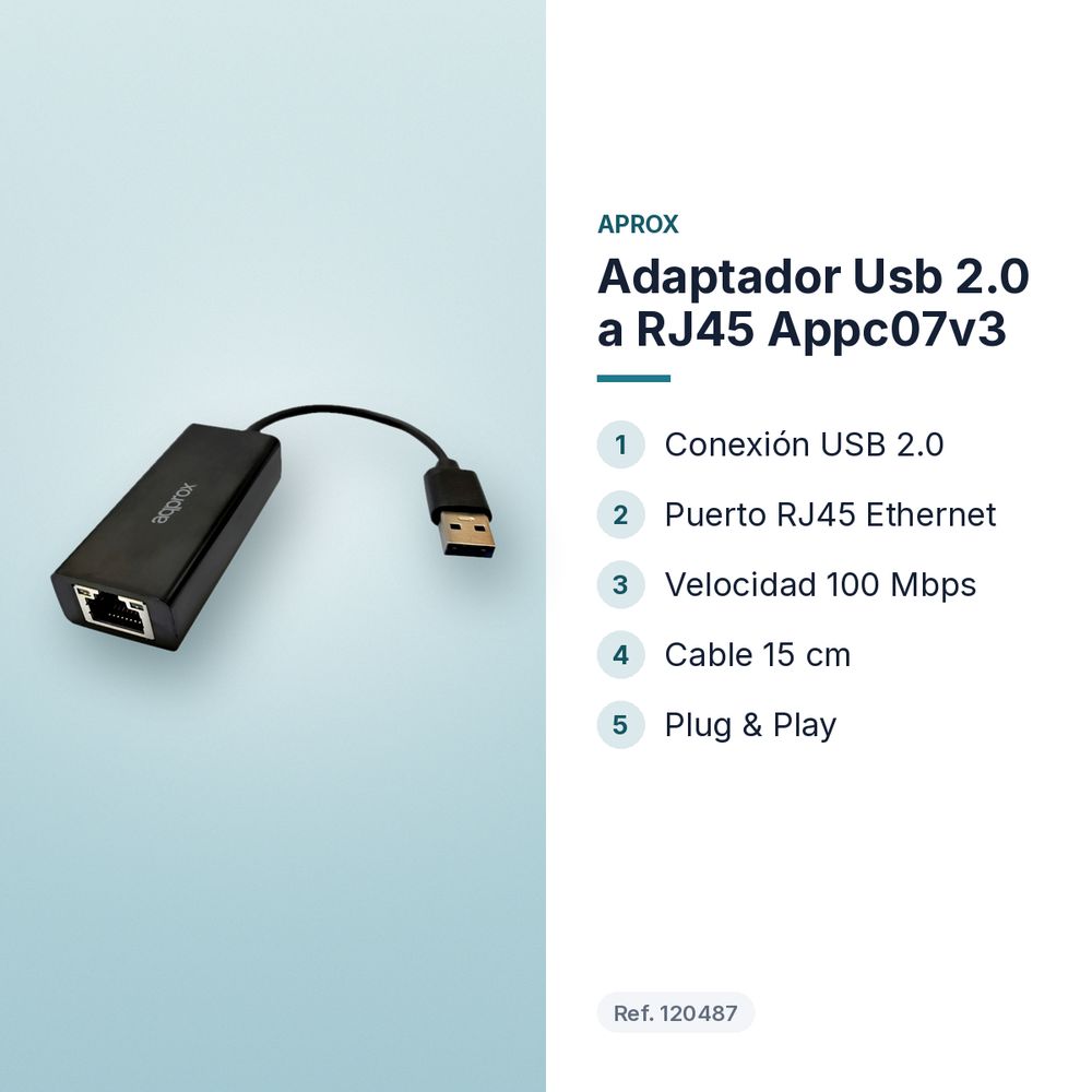 ADAPTADOR USB 2.0 A RJ45 APPC07V3 - características principales
