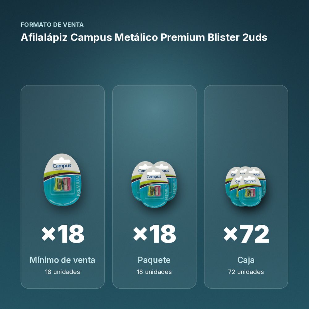 AFILALÁPIZ CAMPUS METÁLICO PREMIUM BLISTER 2UDS - formato de venta: paquete de 18, caja de 72