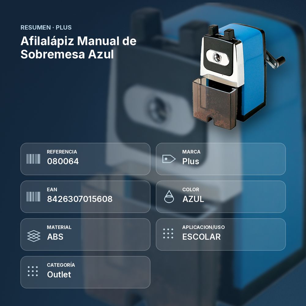 AFILALÁPIZ MANUAL DE SOBREMESA AZUL - resumen de atributos